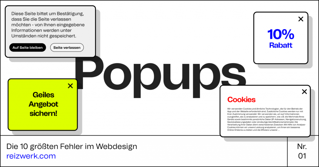 Grafische Darstellung Popups 10 Fehler im Webdesign