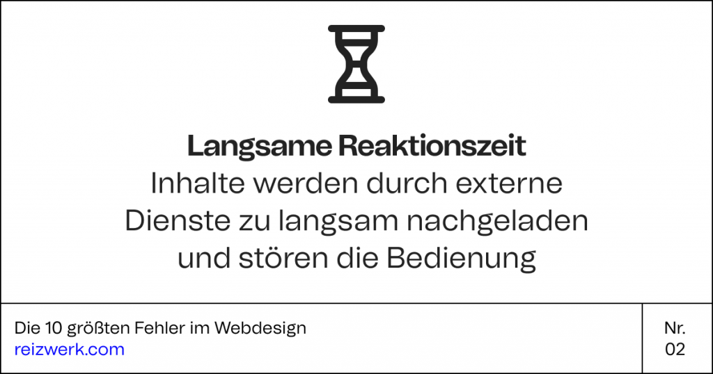 Grafische Darstellung Langsame Reaktionszeit 10 Fehler im Webdesign