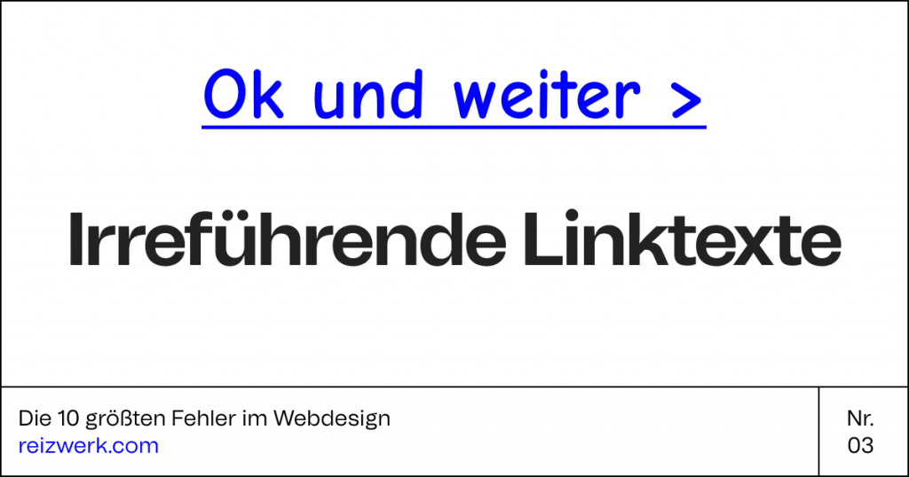 Darstellung irreführende Linktexte