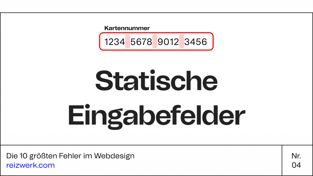 Grafische Darstellung Statische Eingabefelder 10 Fehler im Webdesign