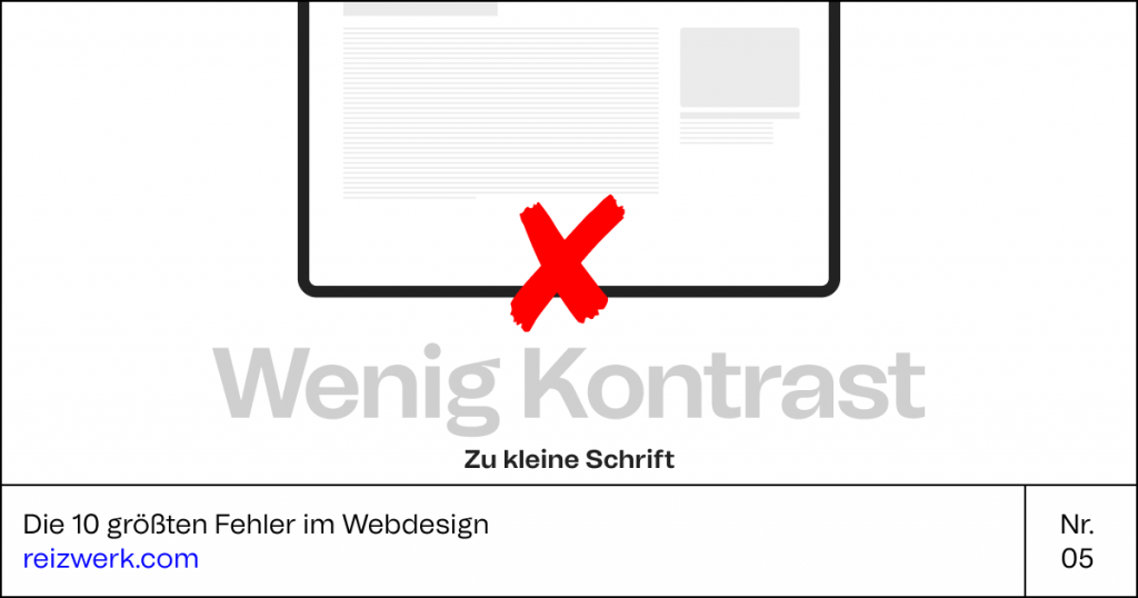 Grafische Darstellung Wenig Kontrast 10 Fehler im Webdesign