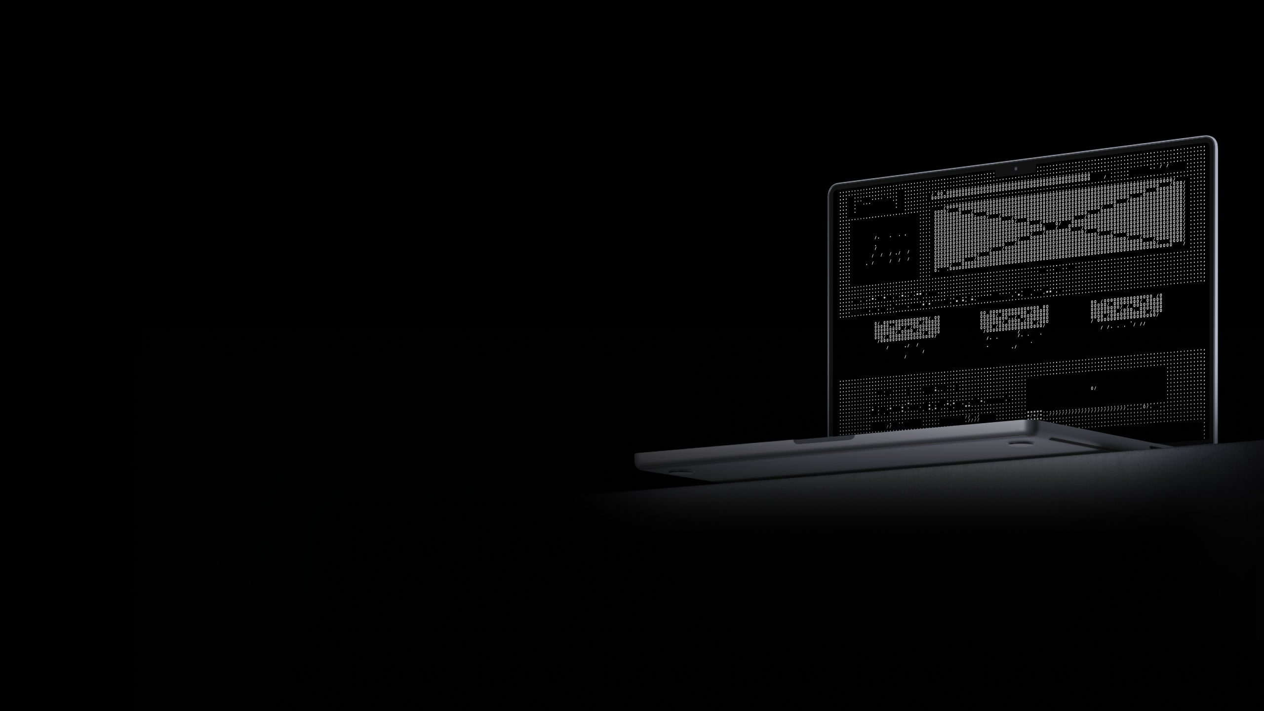 Abbildung mit Umrissen eines Laptops mit schwarzem Hintergrund