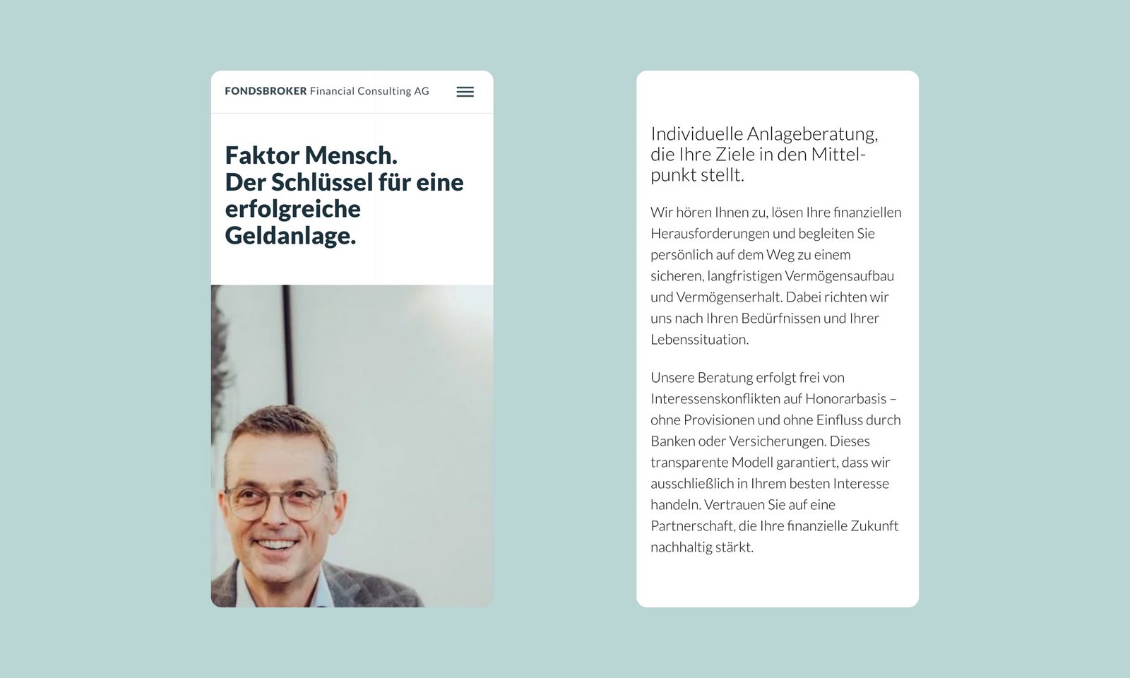 Bild der Startseite auf mobilen Geräten